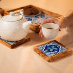14-Piece Ceramic & Olive Wood Set