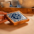 14-Piece Ceramic & Olive Wood Set