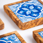 14-Piece Ceramic & Olive Wood Set
