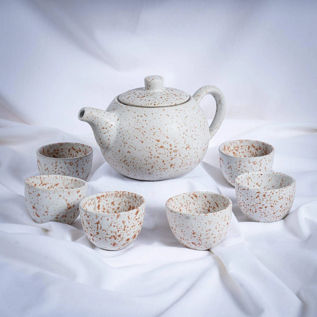 14-Piece Ceramic & Olive Wood Set