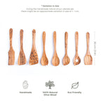 Ditch Plastic, Go Natural! Set of 8 Handmade Olive Wood Utensils