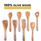 Ditch Plastic, Go Natural! Set of 8 Handmade Olive Wood Utensils