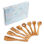 Ditch Plastic, Go Natural! Set of 8 Handmade Olive Wood Utensils