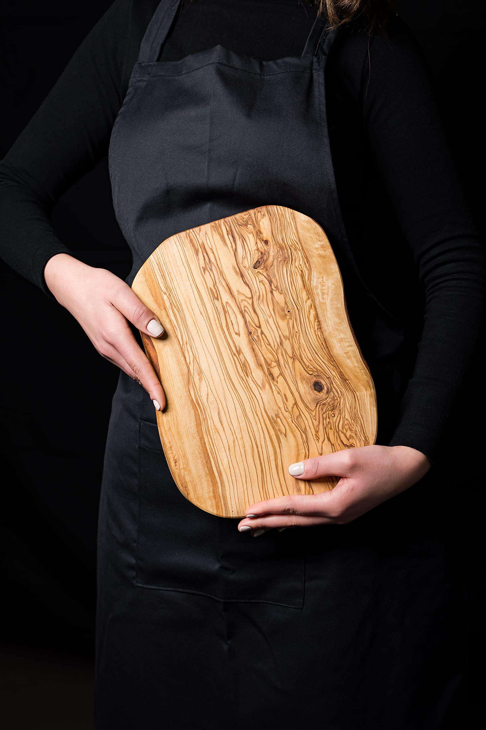 Handmade Olive Wood Cutting Board – Reversible, Rustic & Food-Safe | 12x7" (30x18cm)