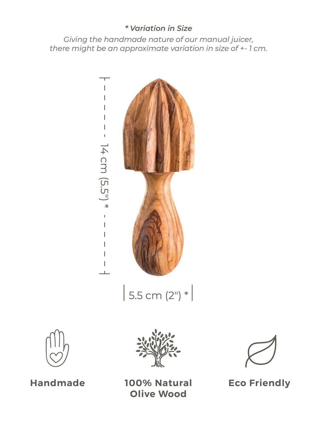 Handmade Olive Wood Juicer – Citrus Press Crafted for Natural Extraction