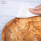 Handmade Olive Wood Snack Plate – 4-Compartment Round Appetizer Tray (8.6")