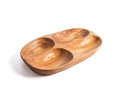 Handmade Olive Wood Snack Plate – 4 Compartments | Elegant, Eco-Friendly & Unique