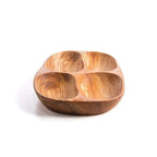 Handmade Olive Wood Snack Plate – 4 Compartments | Elegant, Eco-Friendly & Unique