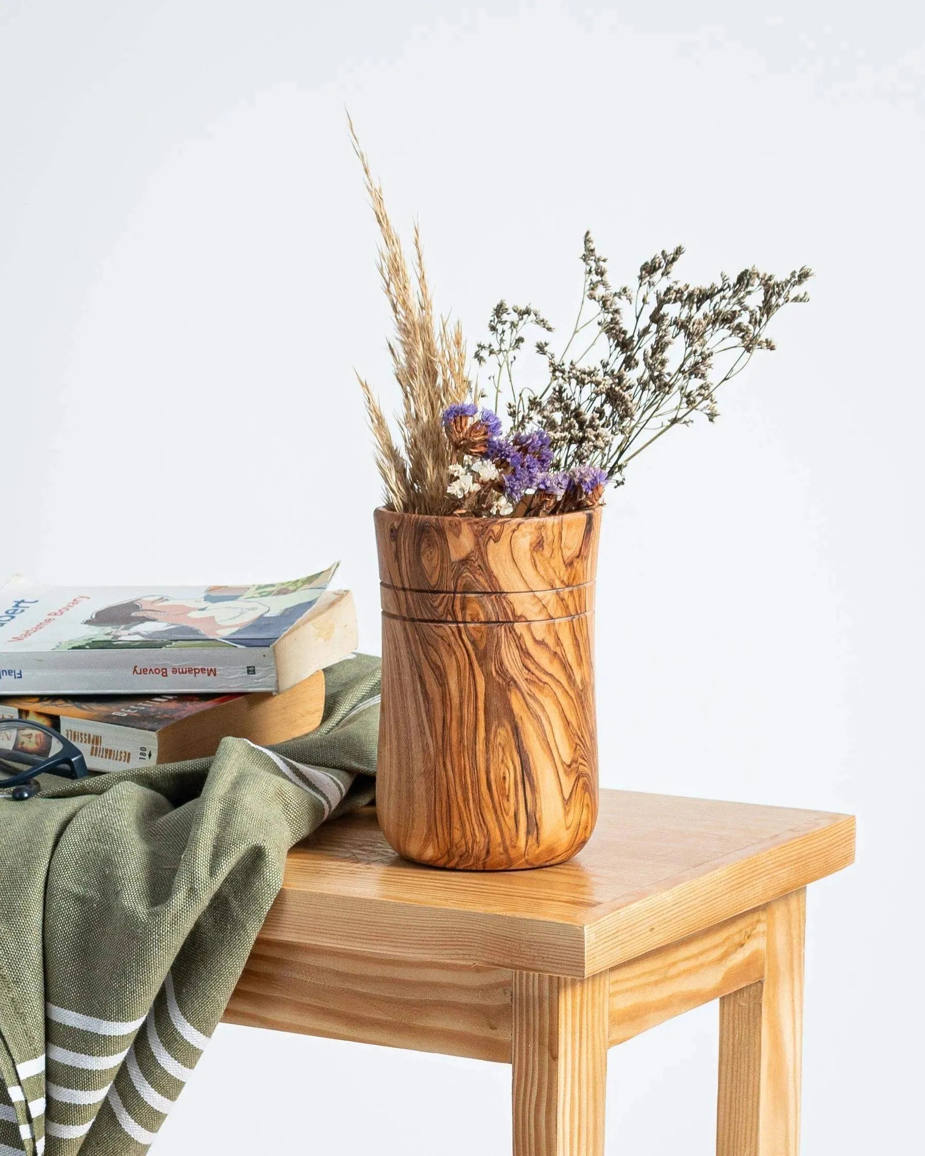 Handmade Olive Wood Utensils Holder – 100% Natural & Multi-Use Organizer