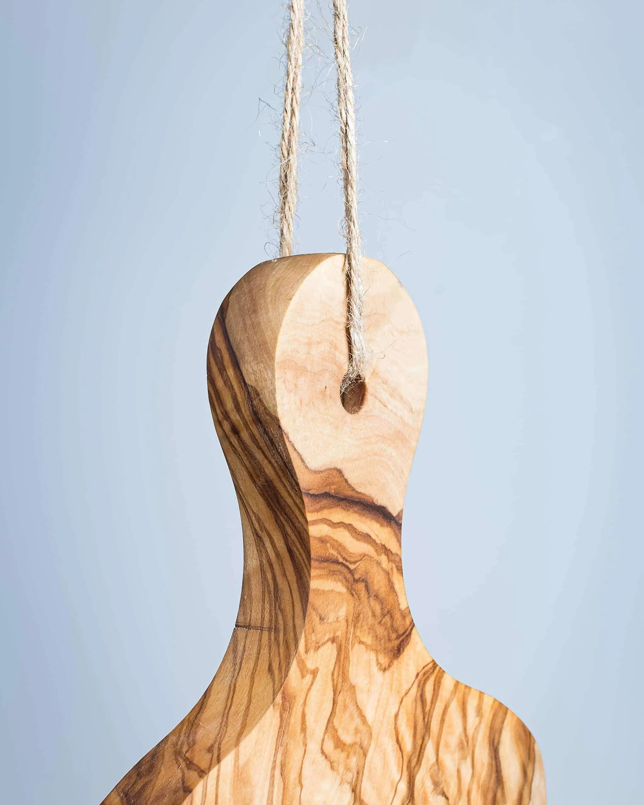 Lezarcad Handmade Olive Wood Cutting Board with Handle – 35x17cm Rustic Serving & Kitchen Use