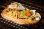 Lezarcad Handmade Olive Wood Cutting Board with Juice Groove - Rustic Elegance & Function | 13.7x7" (35x18 cm)