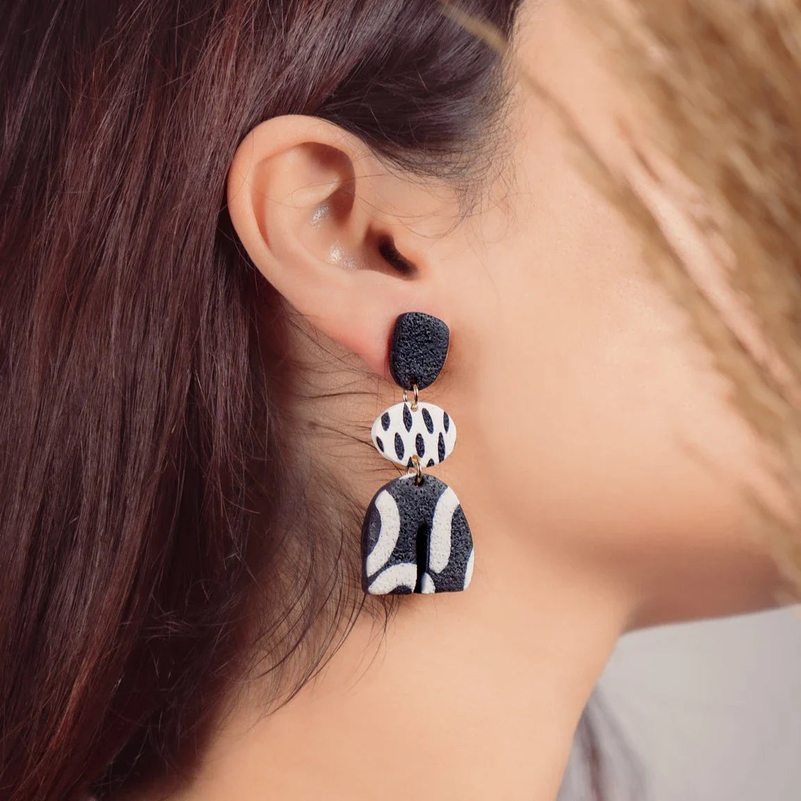 Lezarcad Handmade Polymer Clay Earrings – Artistic, Eco-Friendly & Unique