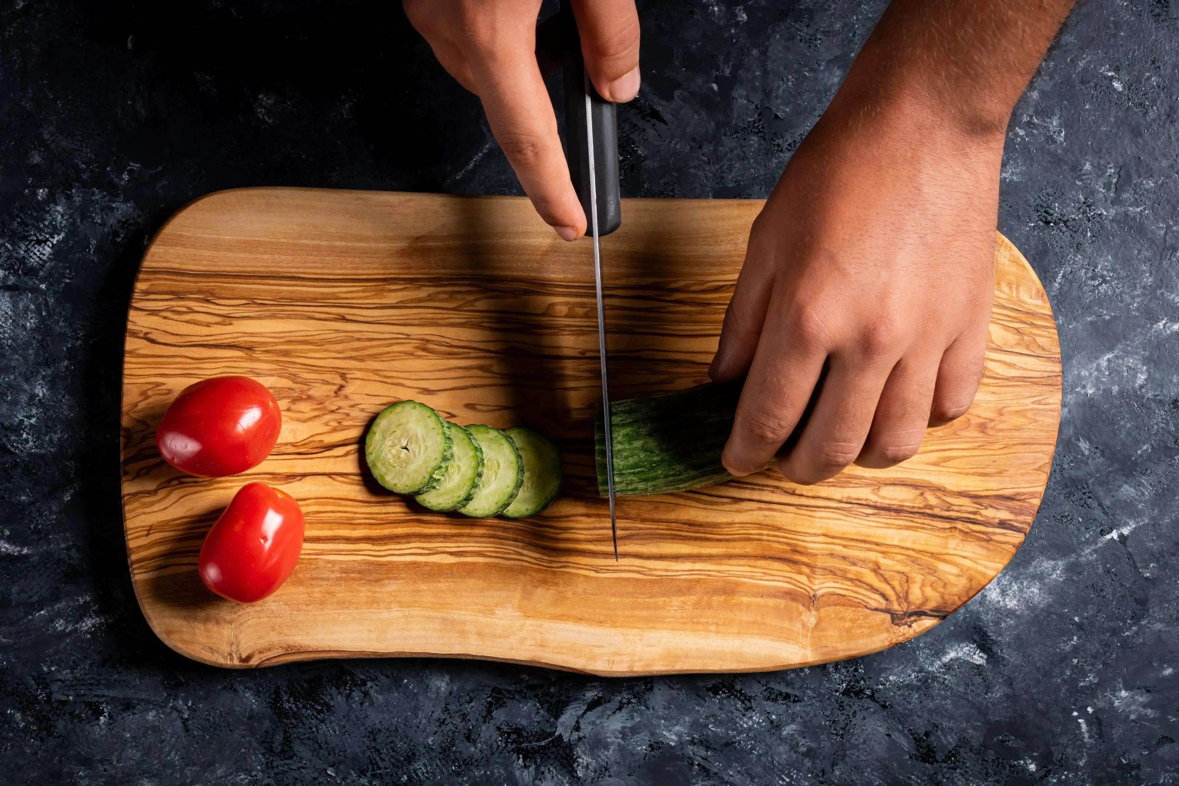 Lezarcad Olive Wood Cutting Board – Handmade Large 15.7x7.1 in (40x18 cm)