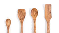 Lezarcad Olive Wood Kitchen Utensils Set – 4 Handmade Cooking Tools with Small Spoon