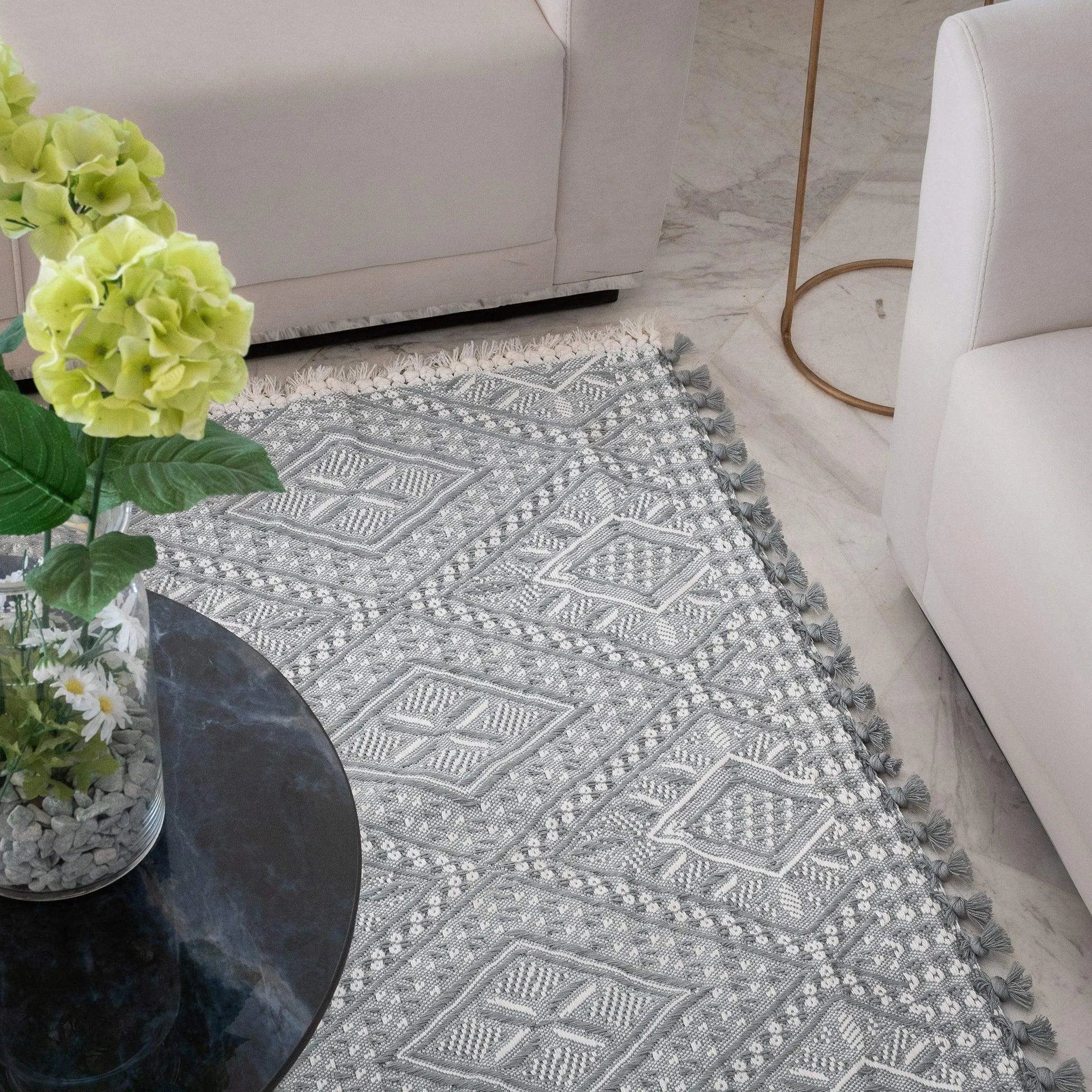 Luxury Handwoven Boho Rug, Premium Carpet - Reversible Artisan Design for Living Room, Bedroom, Dining Room - Durable, Soft, and Eco-Friendly
