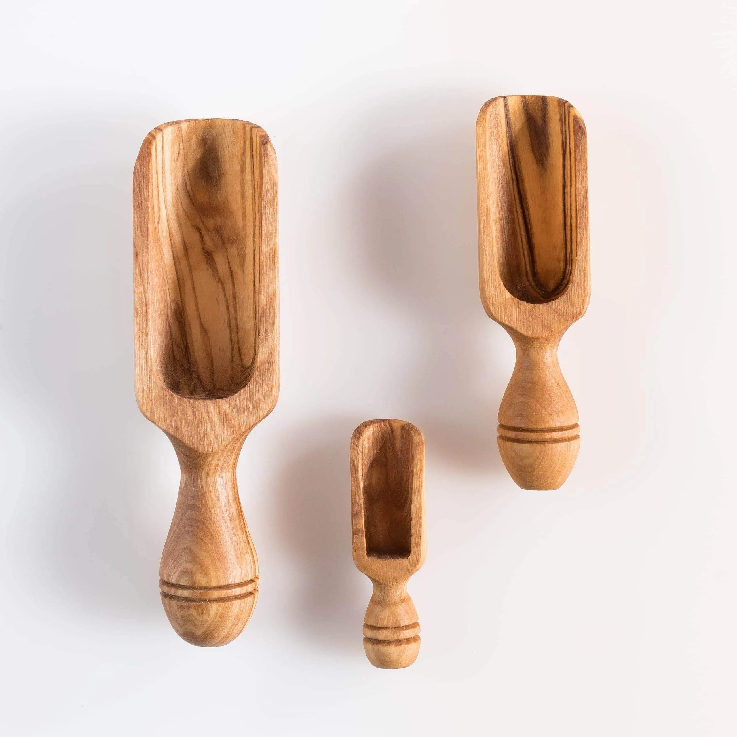 Olive Wood Kitchen Scoop Set - 3 Sizes