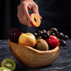 Rustic Handmade Olive Wood Bowl & Salad Servers – Eco-Friendly Kitchenware