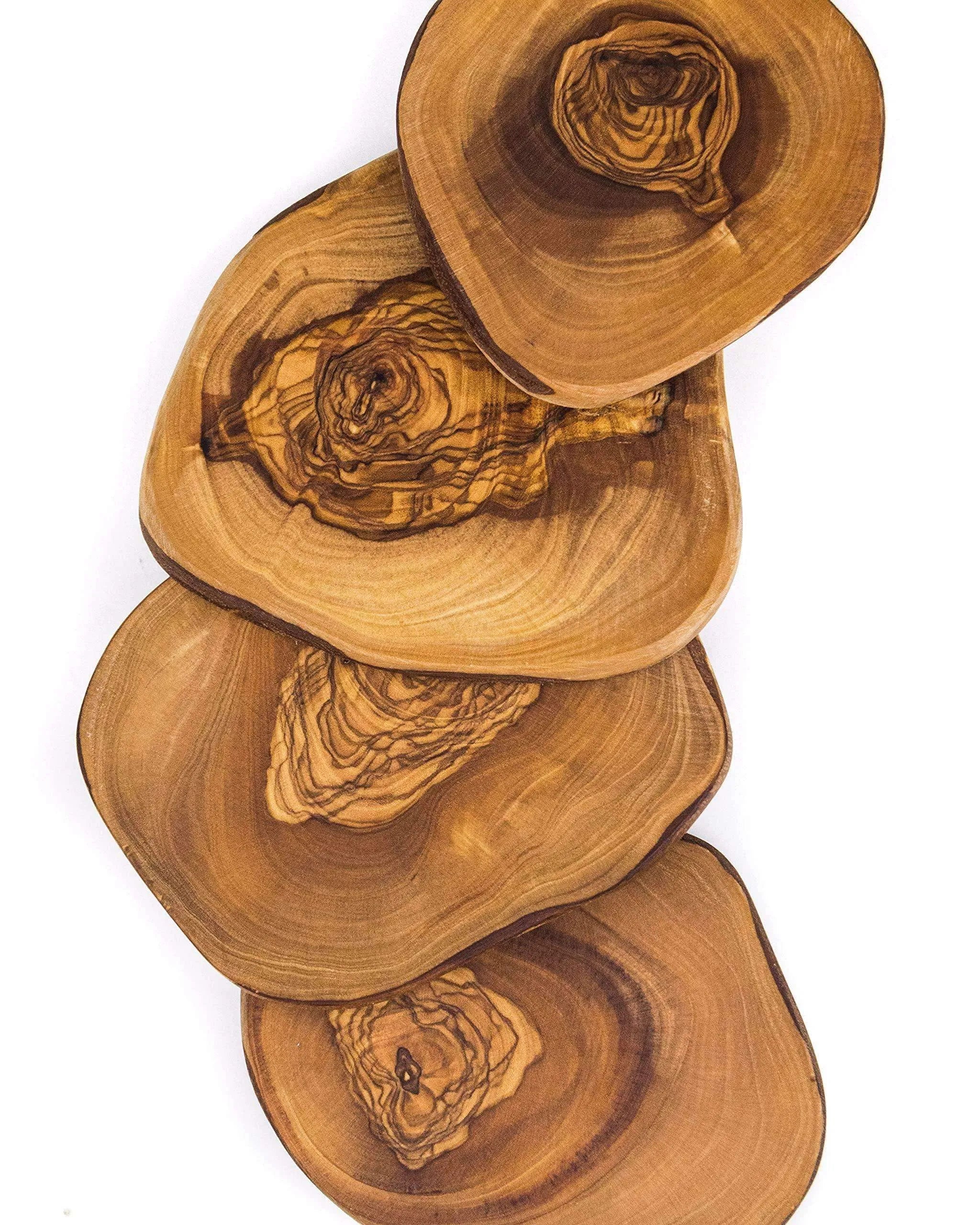 Rustic Olive Wood Coasters Set of 6 – Handmade, Durable & Eco-Friendly