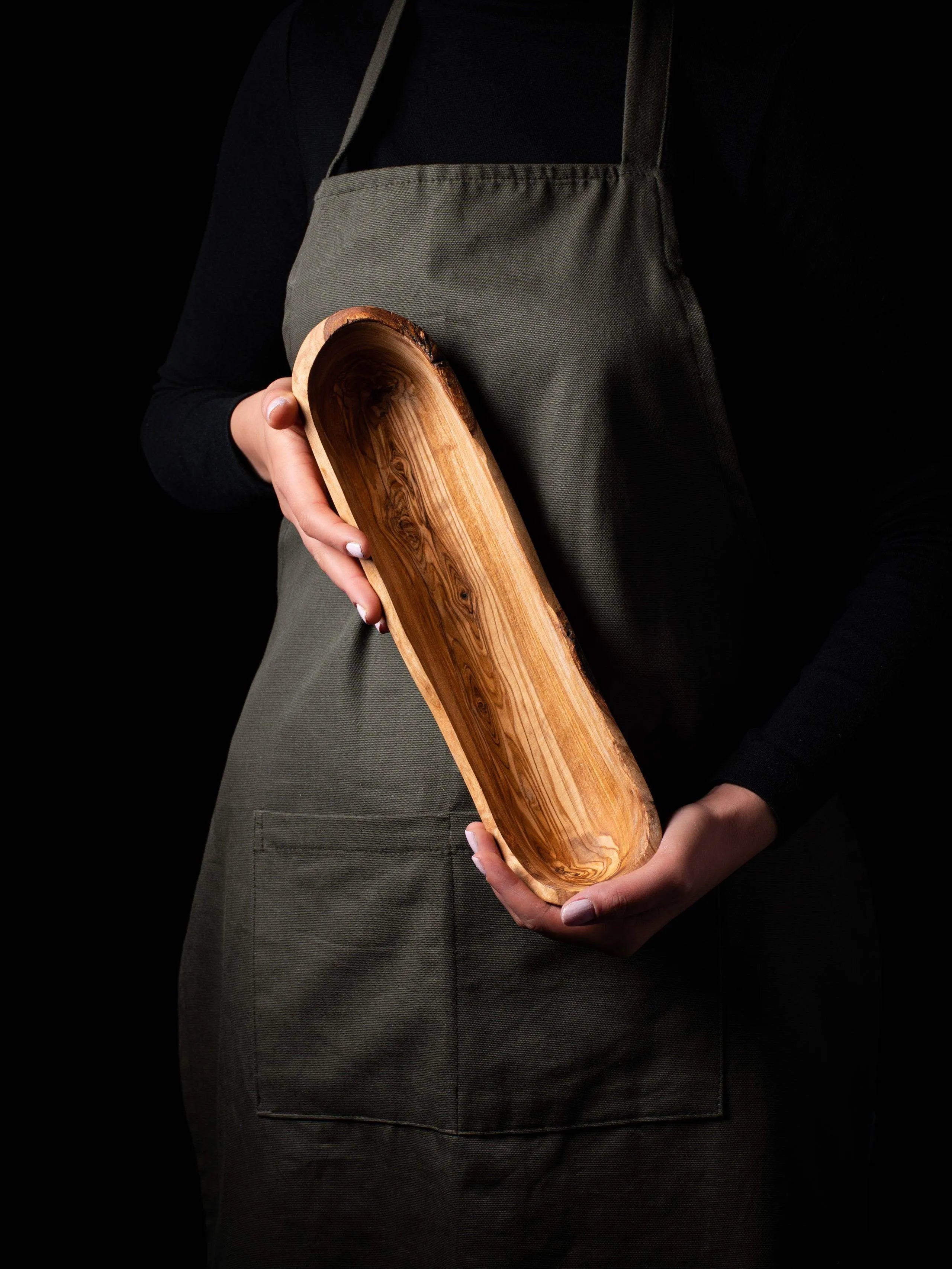 Rustic Olive Wood Serving Tray | Handmade Bread & Fruit Platter