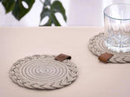 Set of 2 Beige Coasters - 15cm