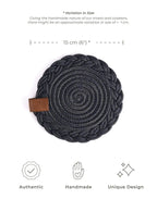 Set of 2 Black Coasters- 15cm