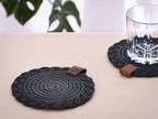 Set of 2 Black Coasters- 15cm