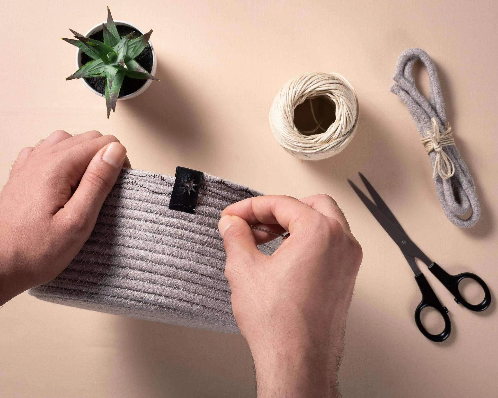 Set of Light Grey Cotton Organizers