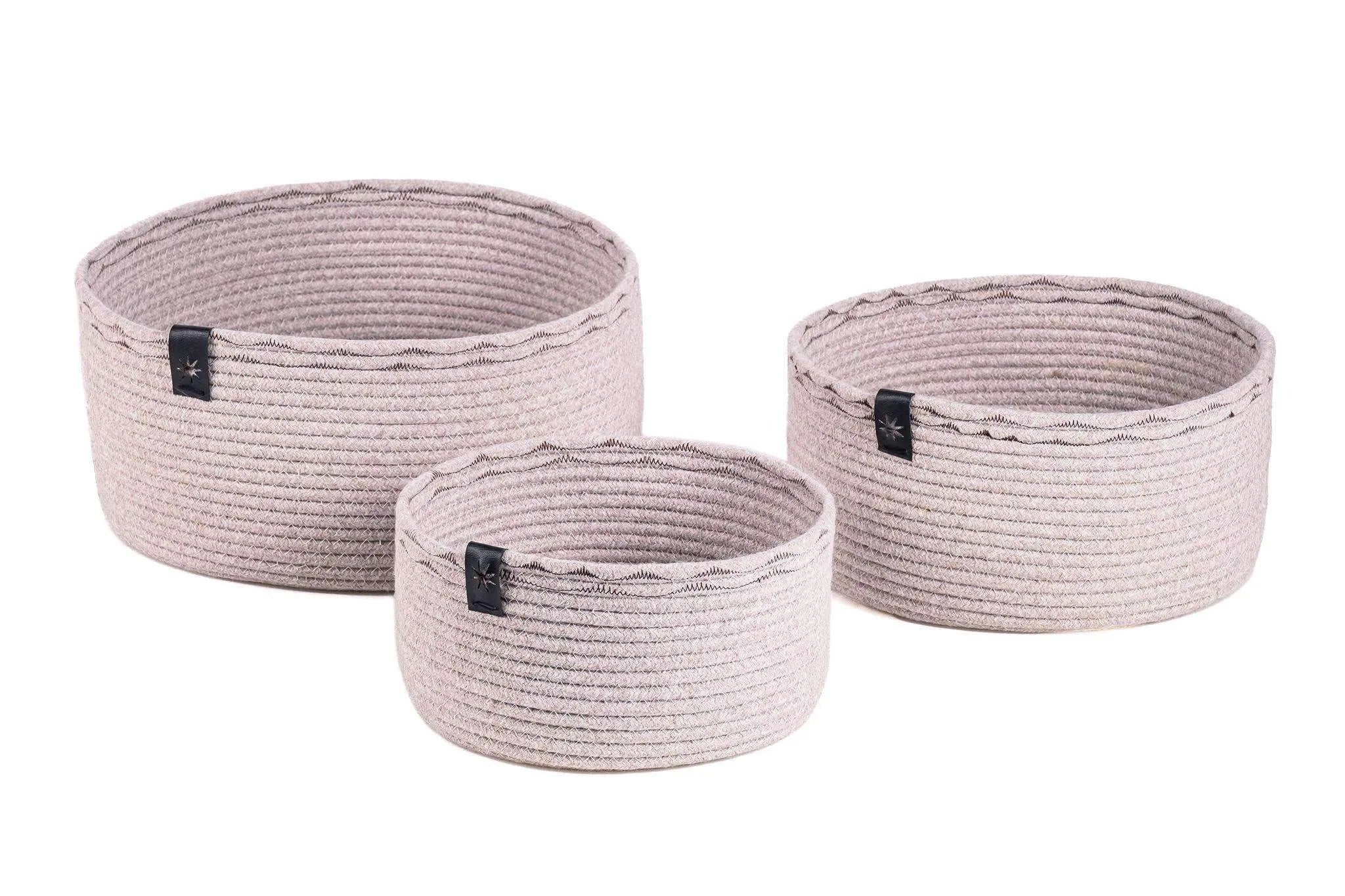 Set of Light Grey Cotton Organizers